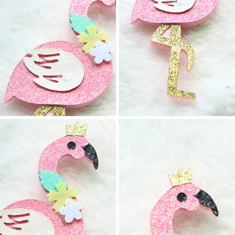 

AVEBIEN 50pcs Flamingo Party Decorations Invitation card/Gift/Bags/Cup/Box Handmade Accessories Nonwovens Fabric DIY Decoration