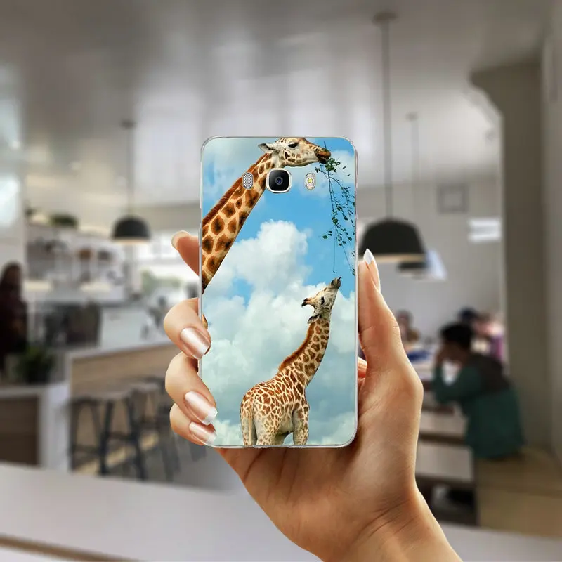 Милое животное Жирафы мягкий TPU мобильный чехол для телефона samsung Galaxy Note 2 3 4 5 8 S2 S3