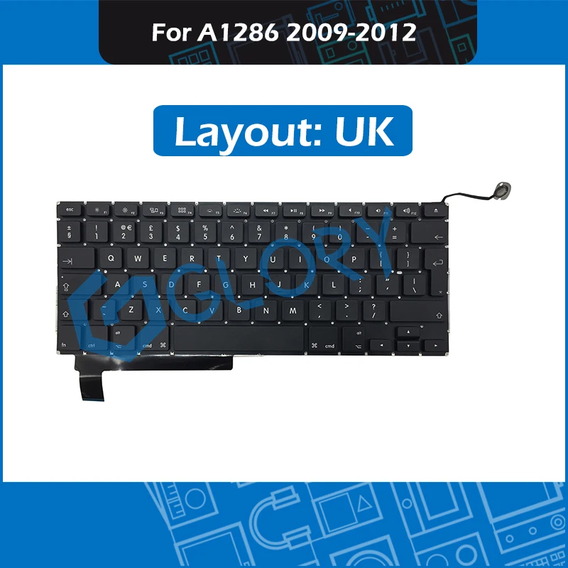 10 шт./лот A1286 клавиатура для Macbook Pro 15 4 &quot2009-2012 замена клавиатуры UK ES Spanish IT