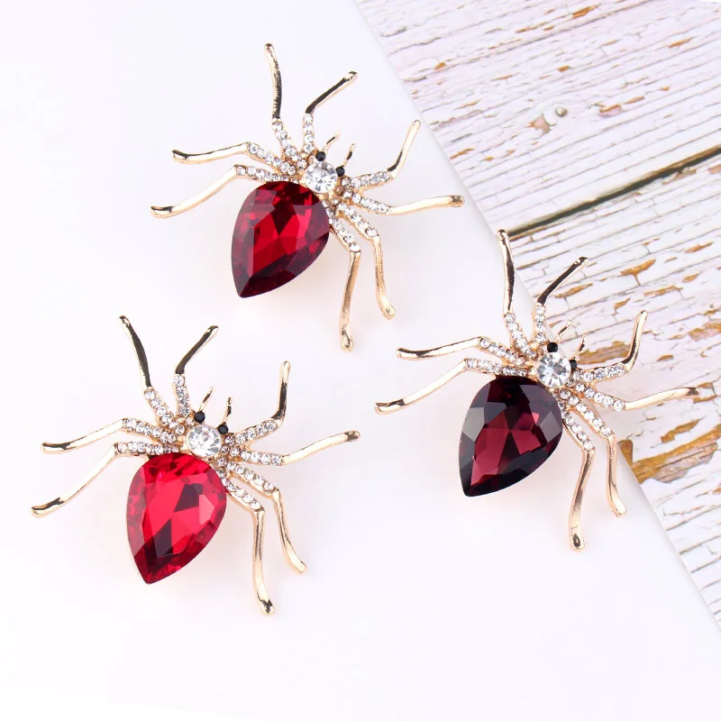 TODOX новая брошь оригинальный странный черный паук Хрустальное стекло изысканные