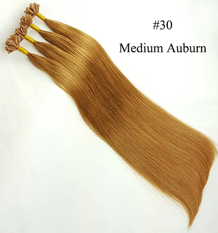 Color 30 ShowCoco предварительно скрепленные волосы для наращивания ногтей/u-образные накладные настоящие волосы шелковистые прямые кератиновые накладные волосы 100 г/упак - Цвет: Color 30