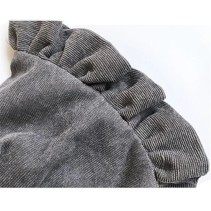 Fashion Newborn Infant Fashion Corduroy Hat Solid Princess Caps Cute Baby Girls Ruffle Bonnet Autumn Winter Kids Caps 3-8 Months