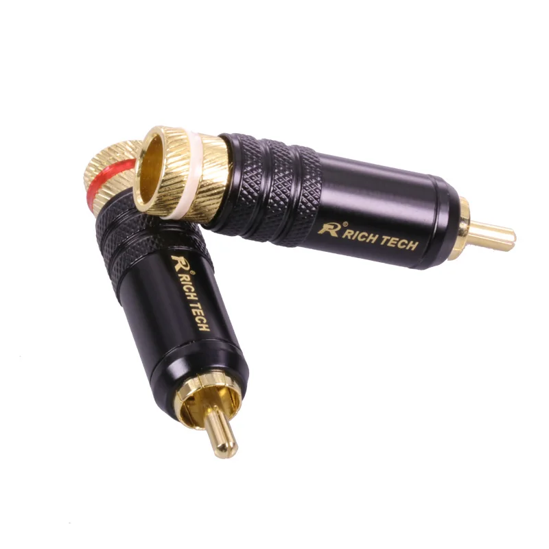 2 шт./лот Позолоченные Медь RCA Plug прочный винты разъема блокировки пайки