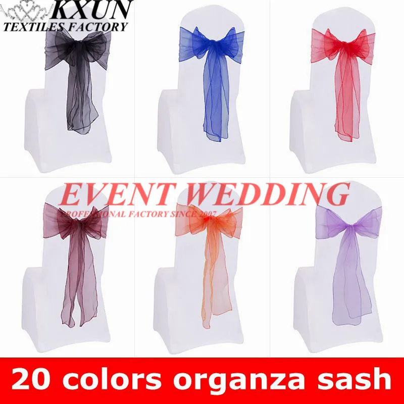 

Good Quality White Color Lycra Spandex Chair Cover With Free Organza Chair Bow For Wedding Event Decoration