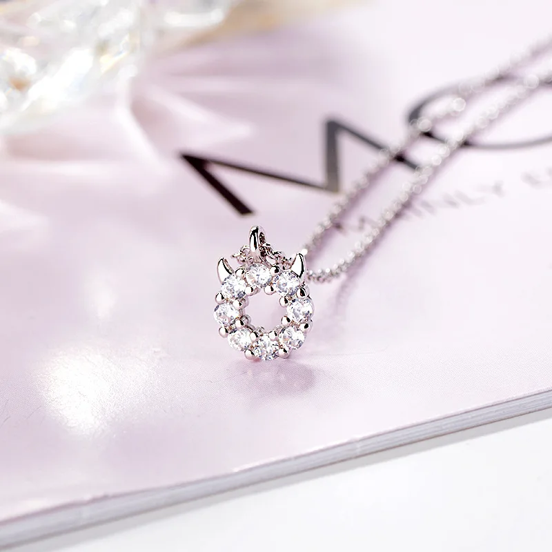 

FENGLI Little Devil Full Crystal Necklace for Women Charm Chain Pendant Female Collar Jewelry My Order