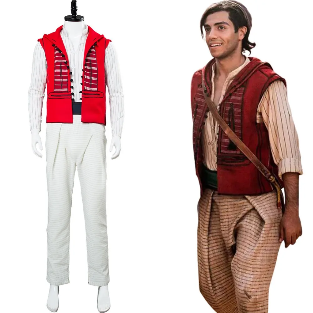 2019 Movie Aladdin Costume Cosplay Adult Outfit Full Suit Halloween Carnival Costumes | Тематическая одежда и униформа