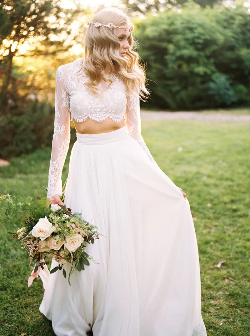 Сексуальное богемное свадебное платье с длинными рукавами Vestido De Noiva Пляжное