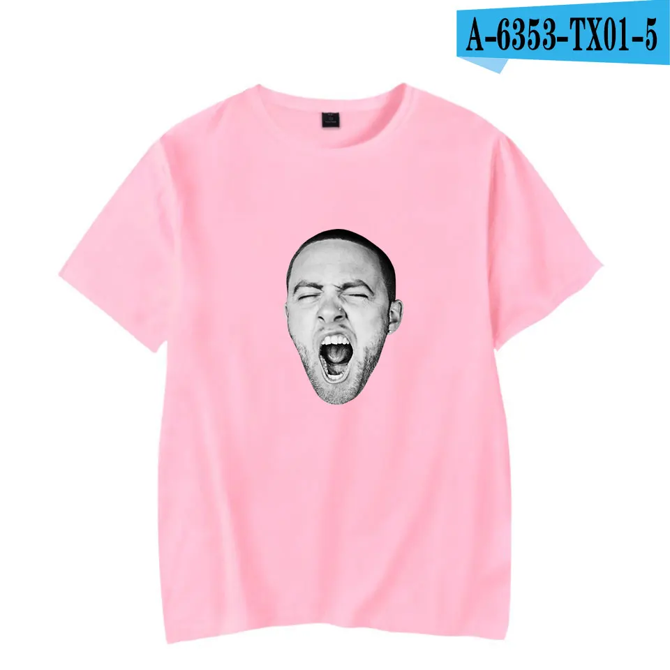 Pink Забавная модная футболка с принтом «MAC MILLER», мужские и женские спортивные футболки в стиле хип-хоп, повседневные топы, футболка с круглым вырезом и коротким рукавом - Цвет: Pink