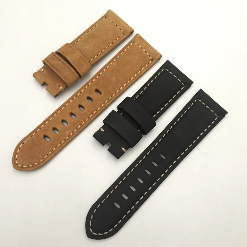Ремешок из натуральной кожи для часов 24 мм в стиле ретро | Наручные часы