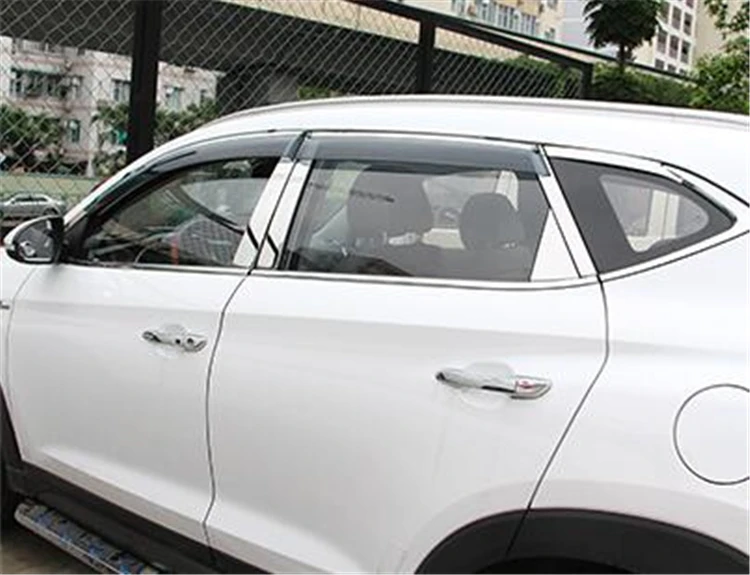 Пластиковый козырек для окон HYUNDAI TUCSON защита от солнца и дождя дефлектор 2015