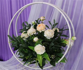 basket and flower Свадебные вечерние реквизиты фон из кованого железа кольцо арки стол центральный дорога свинец декоративный цветок круг стенд корзина украшения - Цвет: basket and flower