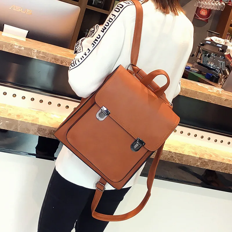 2019 Vintage Women Backpacks High Quality Leather Female Ladies Bag Korean Student Backpack Girl Preppy Style School | Багаж и сумки