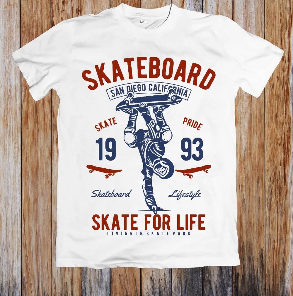 

Mens T Shirts Fashion 2019 Men Harajuku Hip Hop Brand Skate For Life T-Shirt Homme Tee