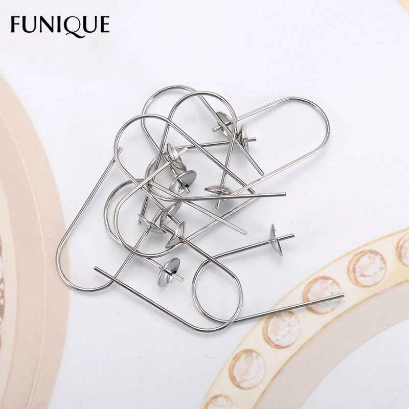 FUNIQUE базовые серьги 10 шт. серебряные крючки ювелирное изделие 25 мм x 15 застежки для