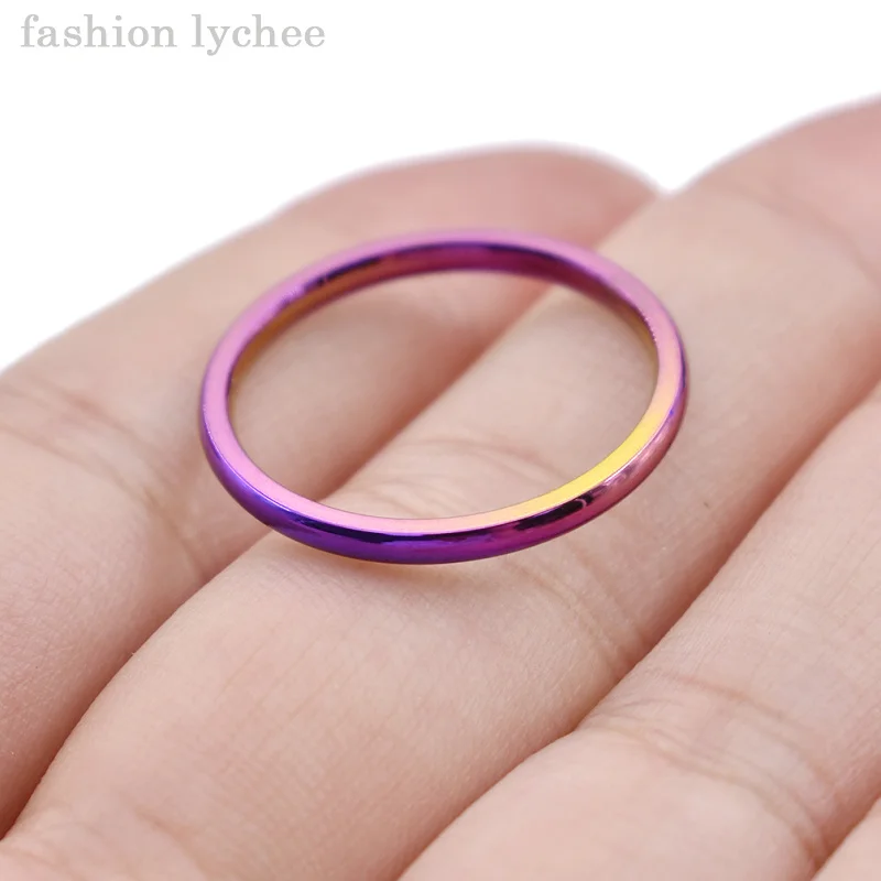 Мода Личи 2 мм титановая сталь цветной Радужный Браслет Модные женские Свадебные