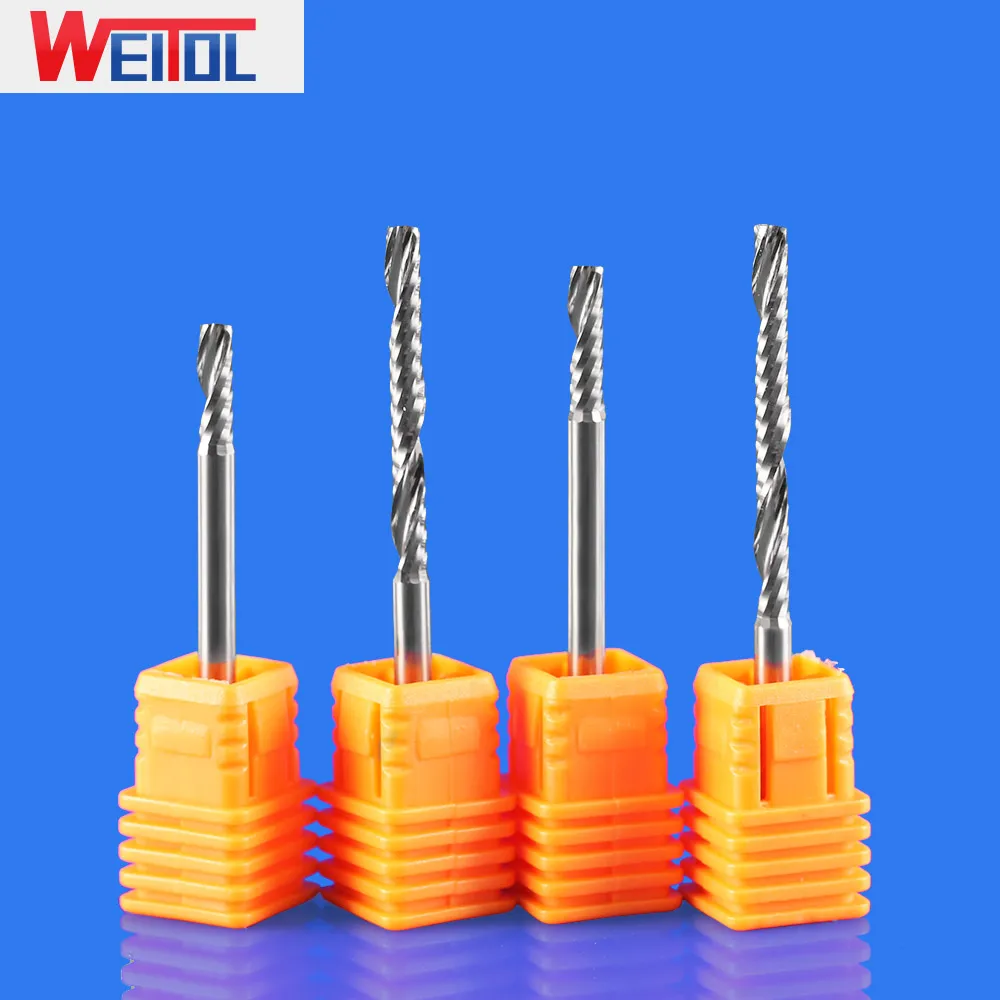 WeiTol 5A 3 175 мм 1/8 дюйма хвостовик 1 Флейта концевая фреза для резки акрилового