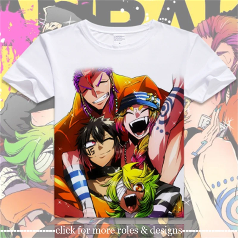 Nanbaka - The Numbers Rock Jyugo Nico Cosplay Costume Cloth Unisex Short Sleeve T Shirt T-shirt | Тематическая одежда и