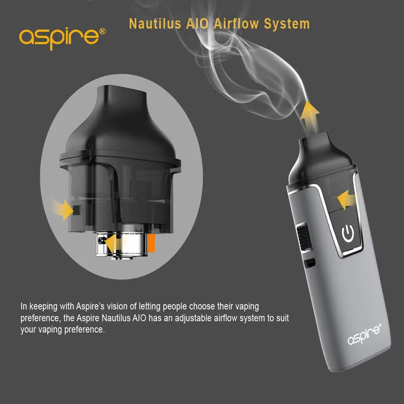 Aspire Nautilus AIO Vape pod Kit 1.8ohm BVC катушки с емкостью 4 5/2 мл емкость 1000 мАч батарея