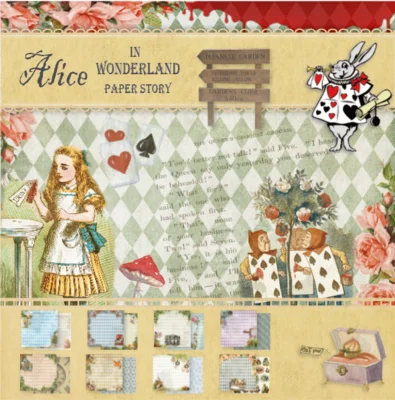 Alice in Wonderland Junkjournal Cardstock Sense of Autumn Craft Paper Pad Decorative  Designs Festival Gift Packing Kit