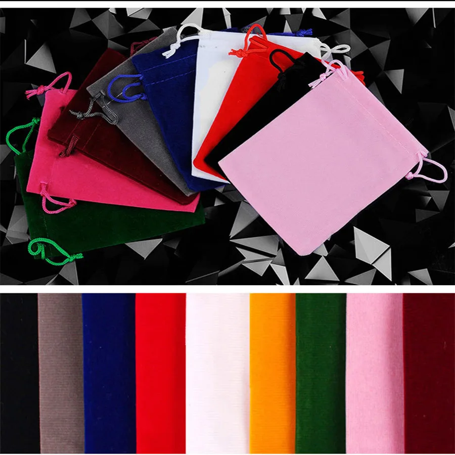 

30*40CM 50PCS Flannel&Velvet Jewelry&Cosmetics storage bag Jewelry Bracelet Packaging Ribbon Drawstring Chic Pouch Can custom