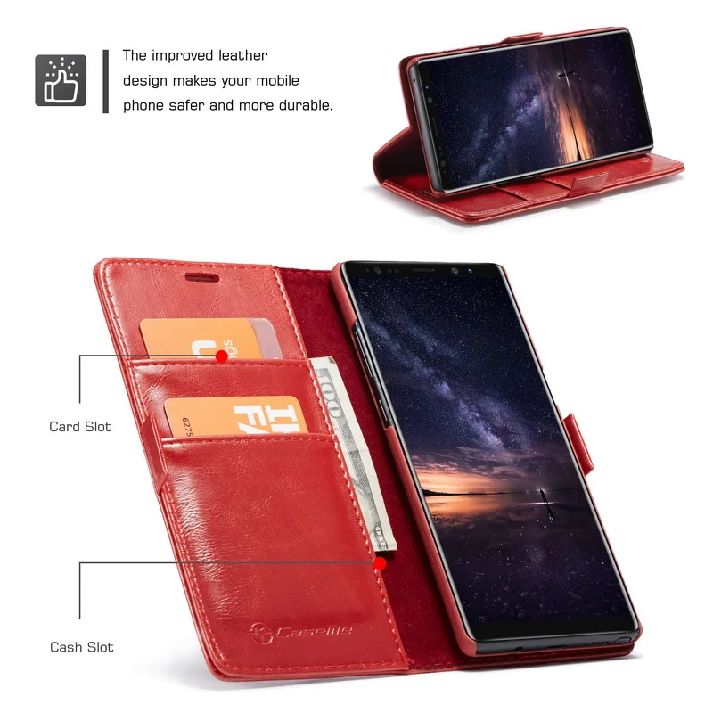 Роскошный кожаный чехол-книжка для samsung Galaxy Note 8 9, Магнитный Флип-держатель для карт, чехол для samsung S9 S9 Plus Note9 Note8