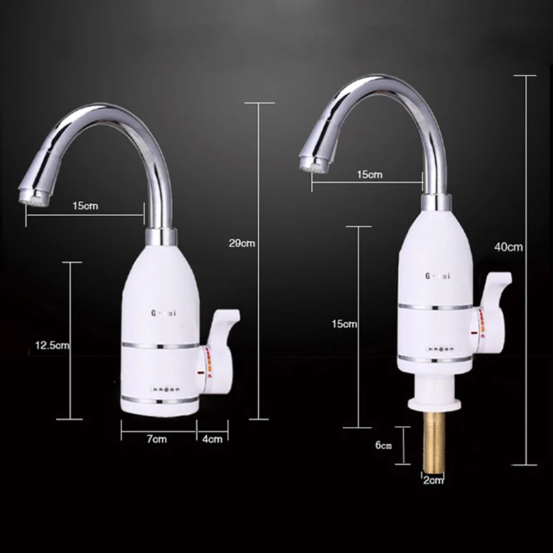 

GWAI Electric Kitchen Water Heater Tap Hot Water Instant Faucet Heater Cold Heating Faucet Tankless Instantaneous Water Heaters