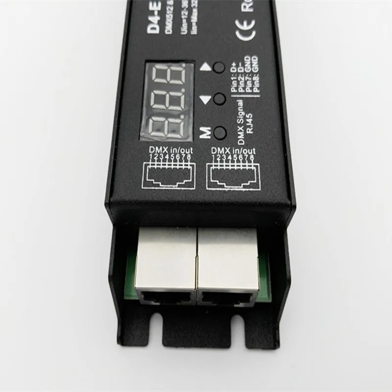 D4 E P 4 XE декодер DMX с постоянным напряжением цифровым дисплеем XLR3 и портом