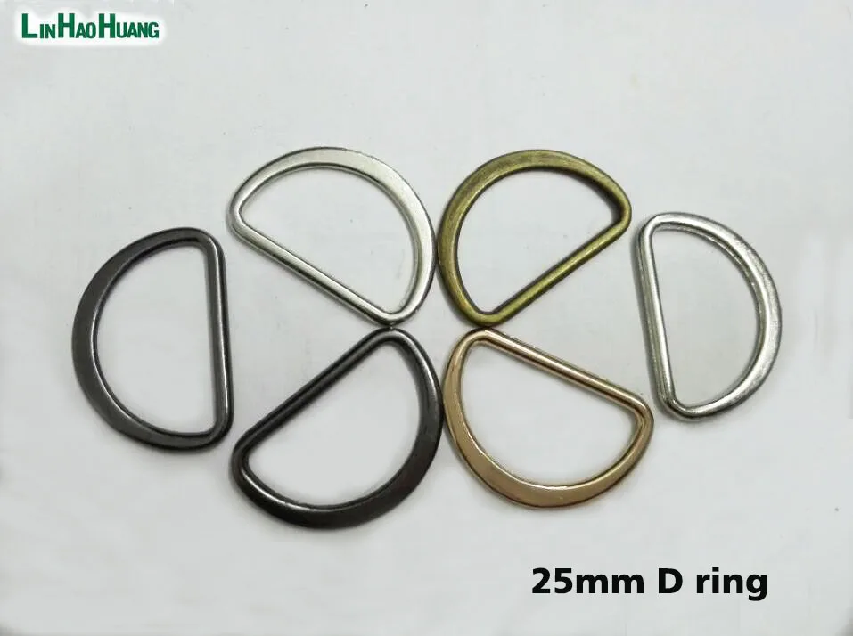 

120pcs/lot 1 inch 25mm metal flat alloy D Dee Ring adjustable buckles for bag webbing strap 2015122405