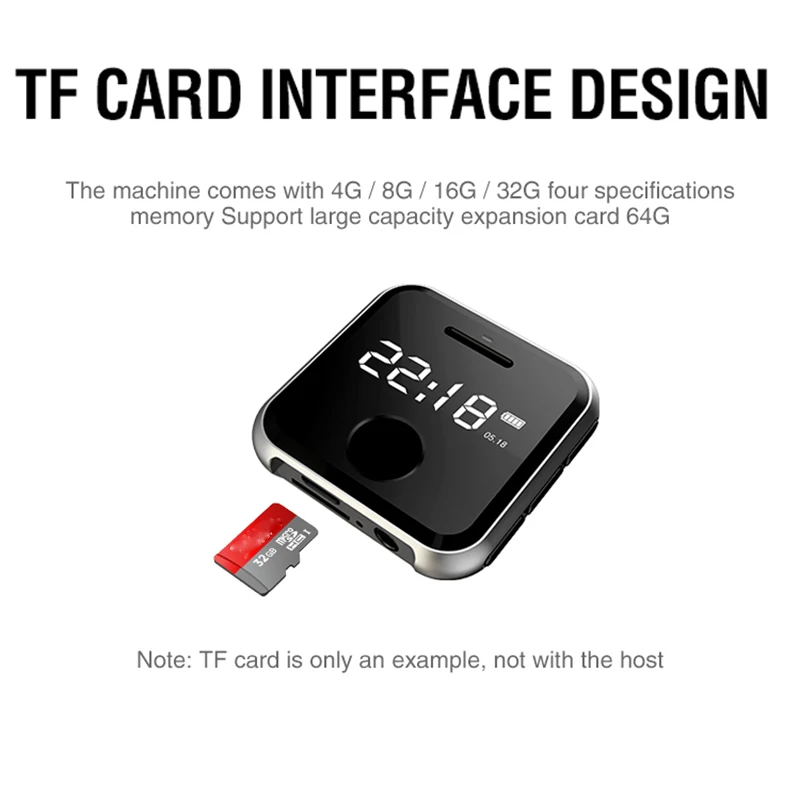 Мини mp3 плеер HBNKH R300 с USB 8 ГБ портативный ремешок для часов HIFI MP3 FM радио