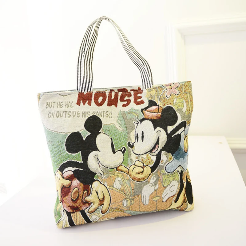 Новинка Disney парусиновые сумки с Микки Маусом женская сумка тоут большие для