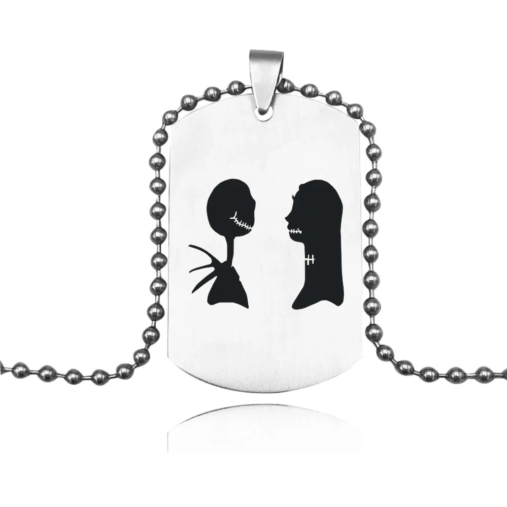 Ожерелье Suteyi Jack Skellington и Салли Love цепочки из нержавеющей стали с бусинами