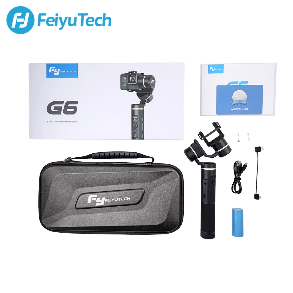 

Feiyutech G6 Gimbal Splash Proof Bluetooth Wifi Connection OLED Screen Handheld Stabilizer for GoPro HERO 5 4 RX0 Yi 4k AEE