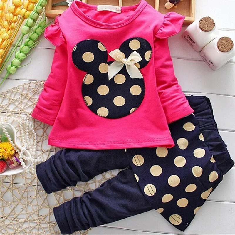 

Весенне-осенняя футболка с длинными рукавами и круглым вырезом для девочек 2-6 лет и юбка-штаны из искусственной кожи, модные комплекты одежд...