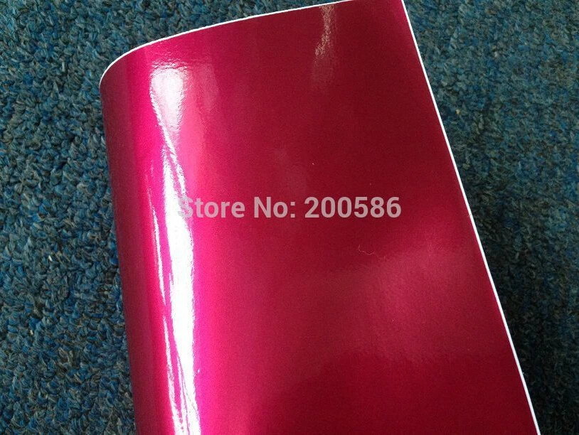 Глянцевая розовая красная виниловая обертка металлик пленка с воздушным релизом