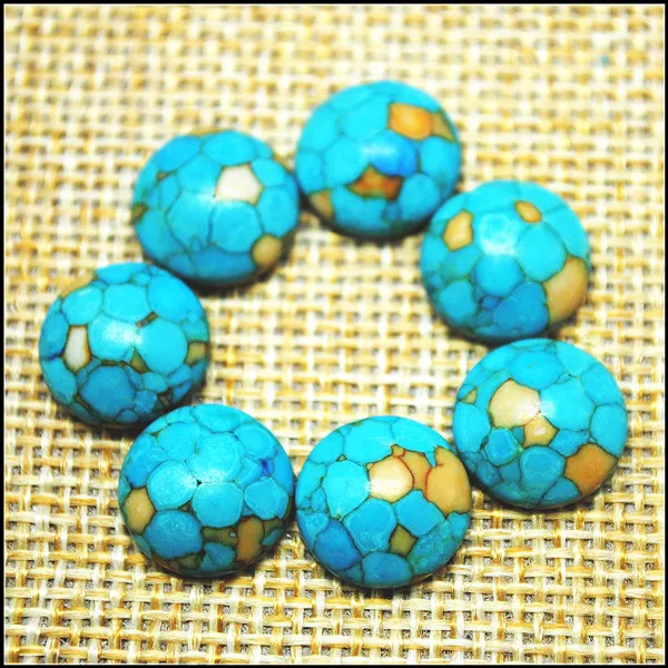 

20pcs nature blue turquoisee stone cabochons round shape no hole howlite CABS 12mm 14mm diy jewelry findings accessories parts
