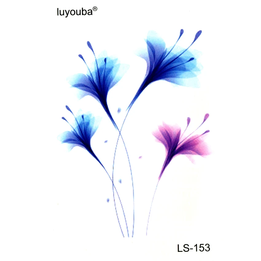 Dreamy Flower Orchis водонепроницаемые Временные татуировки Мужские цветы искусственная