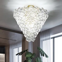 led modern crystal glass ceiling lights fixture american snow flower ceiling lamps home indoor lighting living dining room lamp