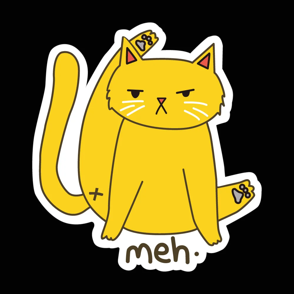 Meh Наклейка на стену с принтом кота забавная мультяшная Настенная животными для