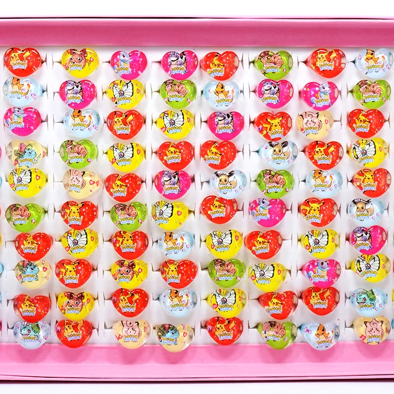 Кольца для мальчиков и девочек акриловые кольца с рисунками Pokemon Go розничная