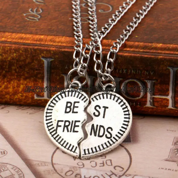 Винтажное разбитое сердце 2 шт./компл. Подвеска для лучших друзей ожерелье