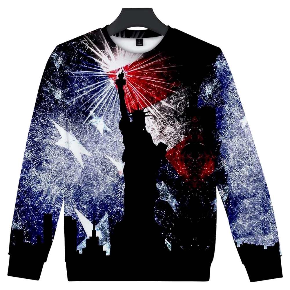 

America USA Capless Sweatshirt Women Independence Day 3D print Hip Hop Sweatshirt Famous Kpop make america great again Clothes
