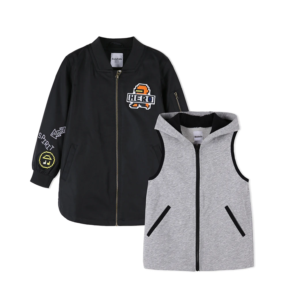balabala Children Jacket For Boys Autumn 2018 New Clothing Casual Breathable Jackets Two-piece Detachable Coat Kids | Мать и ребенок