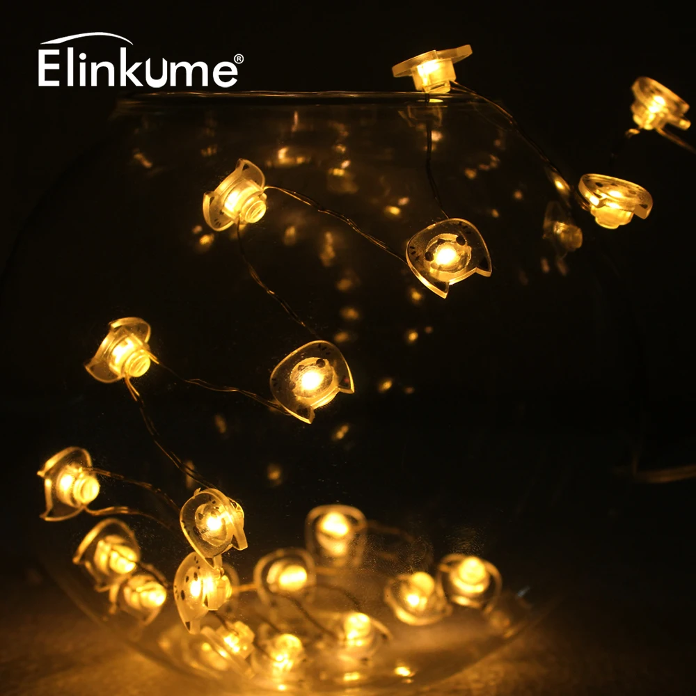 Elinkume мультфильм 2 м светодиодный светильник 20 s кот медный провод Сказочный на
