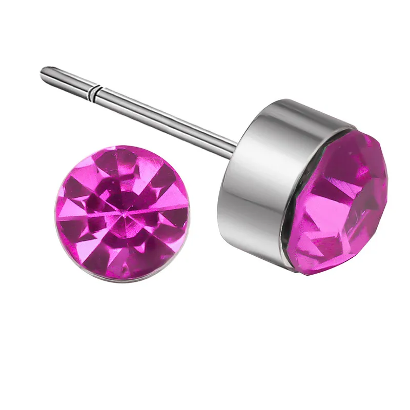 Маленькие круглые серьги гвоздики 8 мм с кристаллами фианита|earrings jewelry|round stud