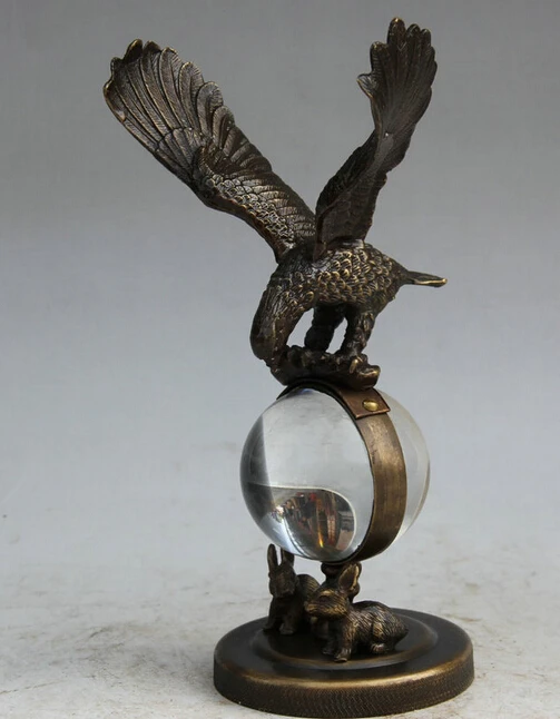 SCY S62 9&quot China western Copper eagle Rabbit machinery mechanical Device timepiece clock | Дом и сад