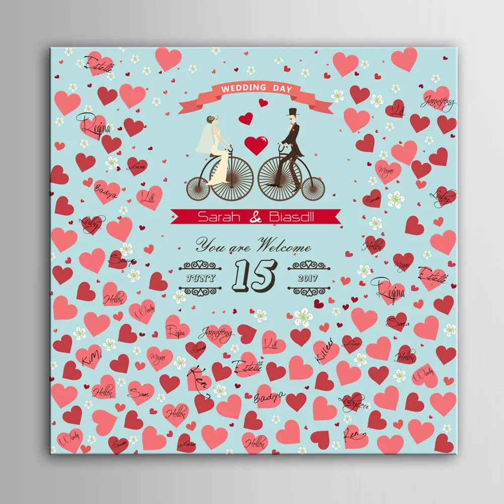 Гость Подпись для свадебного мероприятия Текстильная подписания доска холст