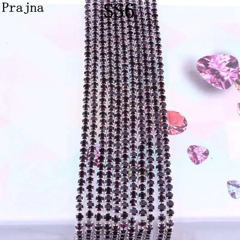 picture color 2 Prajna SS6 1 ярд Стразы для одежды камни и кристаллы чашки цепи стразы отделка пришить орнамент аксессуары дешевые E - Цвет: picture color 2