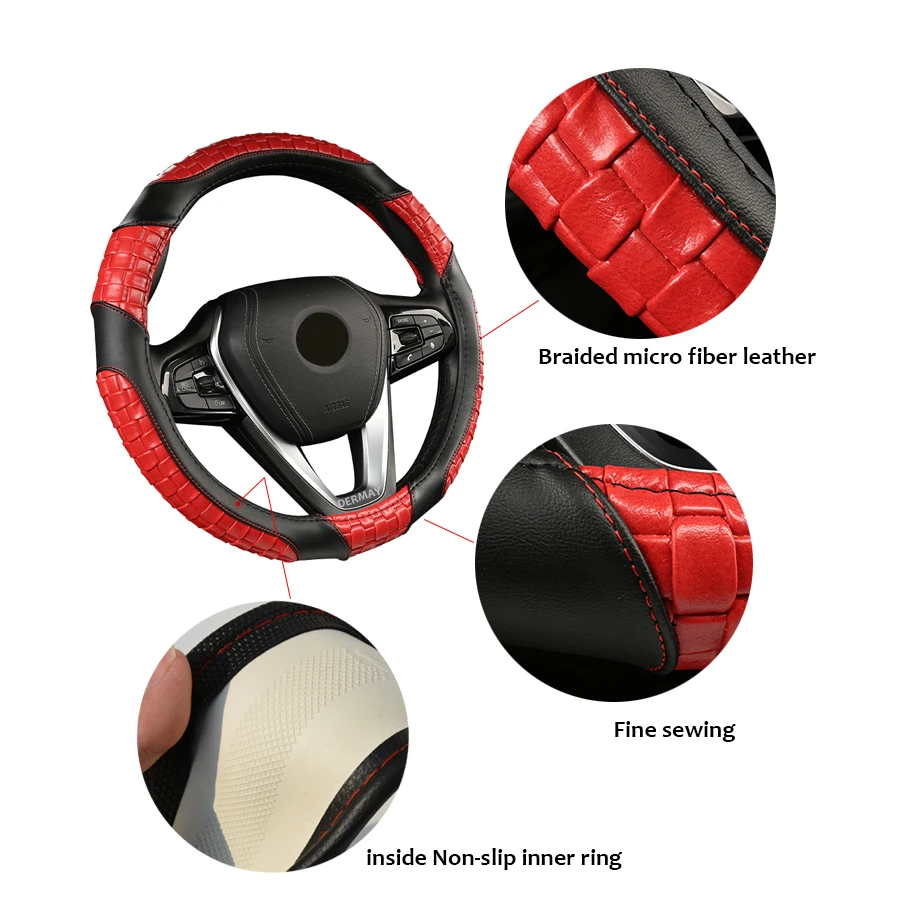 Кожаная оплетка DERMAY D-образной формы удобная для Mercedes Benz C200 4matic 2015-2020 аксессуары |