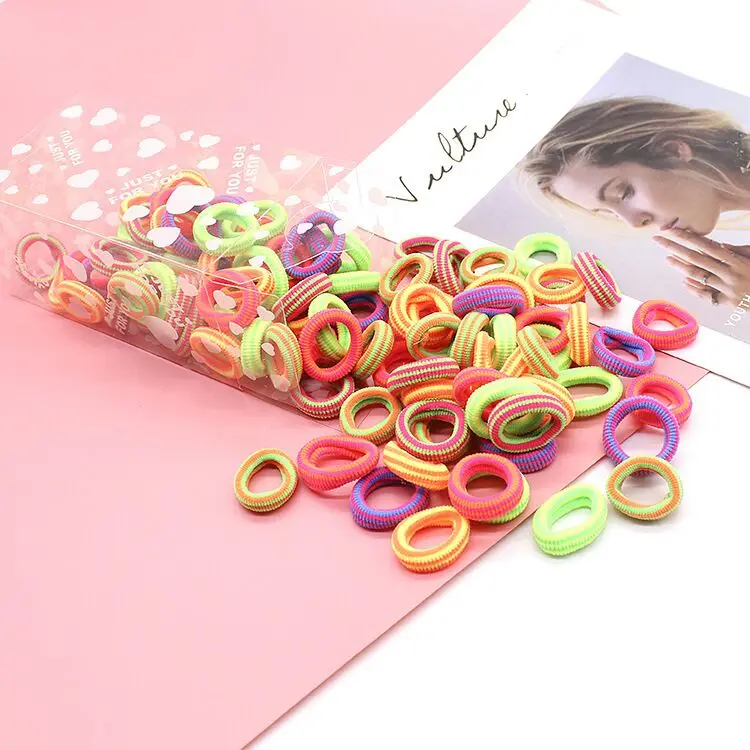 100PCS 3.0CM Children Cute Small Elastic Rubber Bands Tie Rings Ponytail Holder Kids Hair Band Headband Girls Hair Accessories