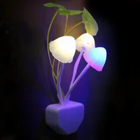 novelty creative night light euus plug light sensor 3led led ac110v 220v color baby night lights colorful mushroom lamp